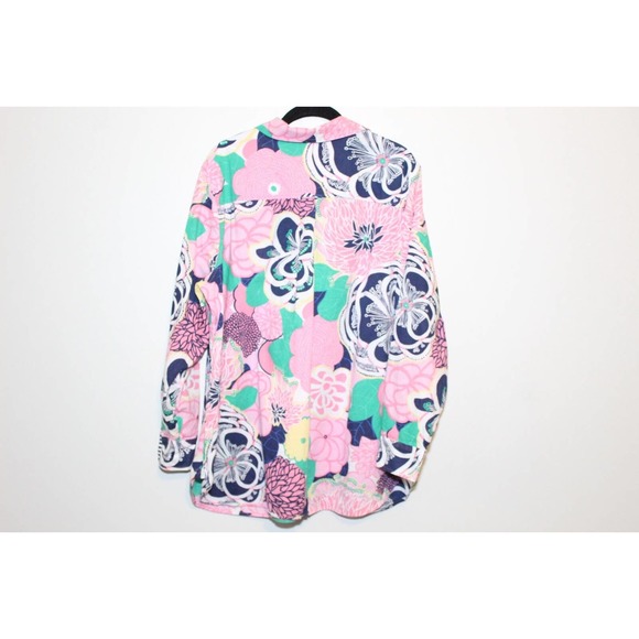 Talbots Floral Popover Textured Lightweight Top Pink Women's Plus Size 2X H14153 - Picture 7 of 12